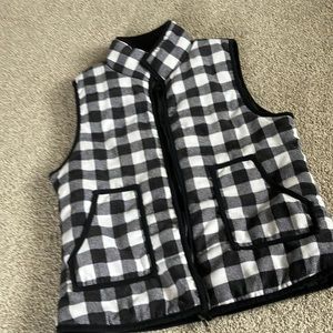 Buffalo plaid check zipper vest